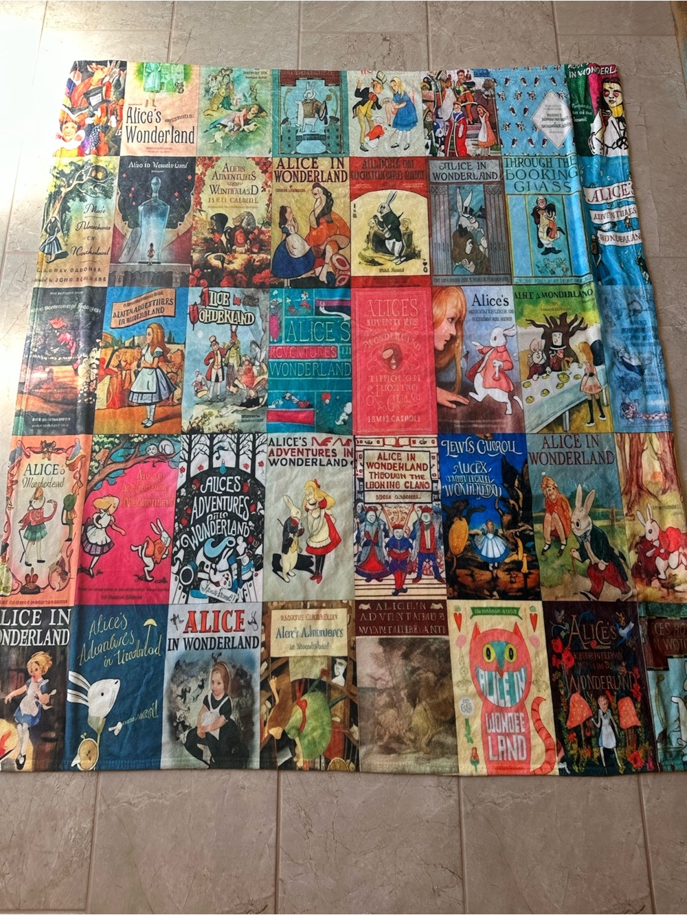 Alice in Wonderland fleece blanket